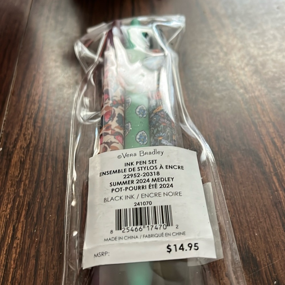 Vera Bradley three ink pens brand new
